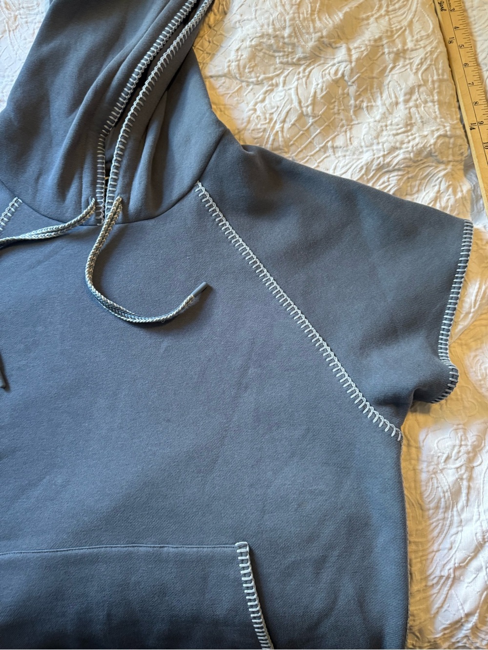 UGG Kelsey Hoodie Dress Large Blue Short Sleeve Pullover Sweatshirt Dress  L - Picture 5 of 15